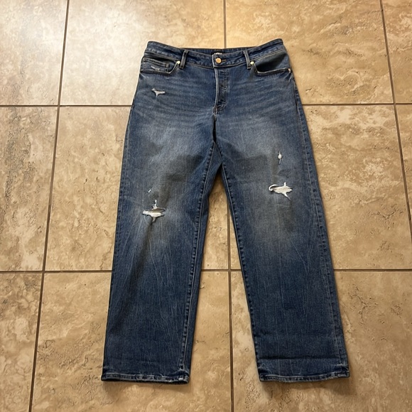 Express Low Rise Medium Wash Baggy Relaxed Straight Blue Jeans 10 Short 10S 10 S - Picture 5 of 16